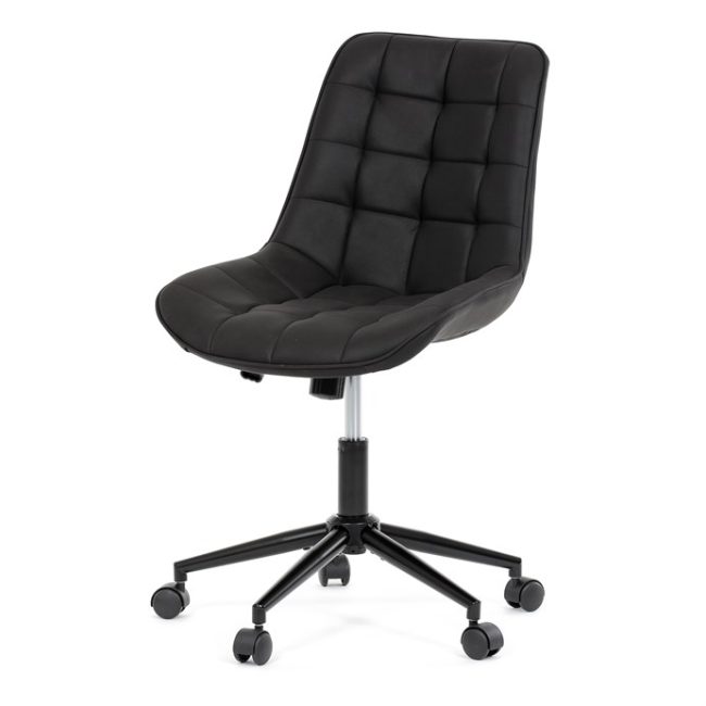 Pracovná stolička, výškovo nastaviteľná, čierna látka, KA-V3120 BK3