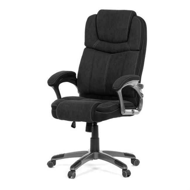 Kancelárske kreslo, hojdací mechanizmus, čierna látka, KA-C715 BK2