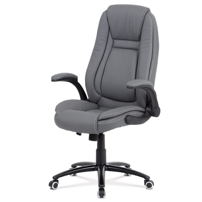 Kancelárske kreslo, hojdací mechanizmus, sivá ekokoža, KA-G301 GREY