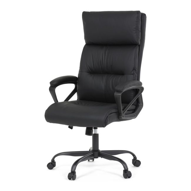 Kancelárske kreslo, hojdací mechanizmus, čierna ekokoža, KA-Y346 BK