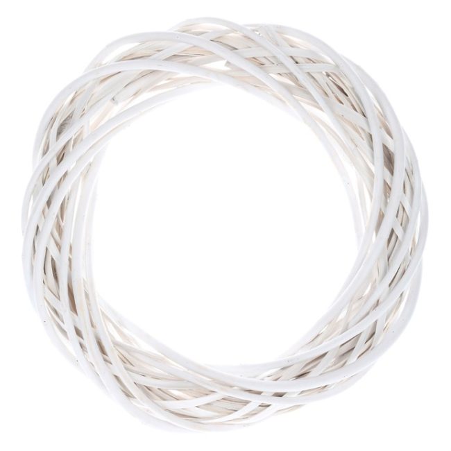 Veniec prútený - pr. 30 cm, biela farba