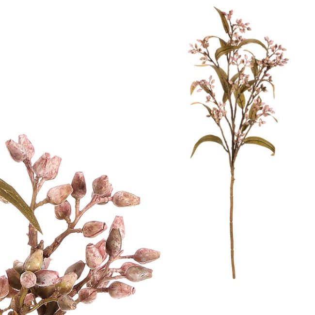 Eukalyptus - umelá vetvička, farba ružová