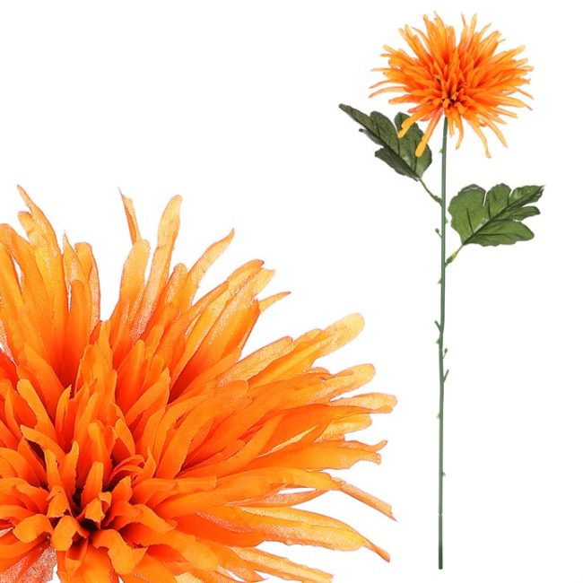 Chryzantéma - umelá rezaná kvetina, oranžová