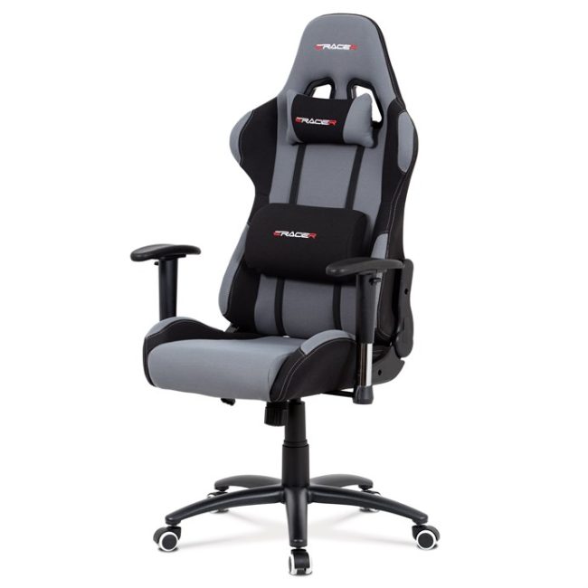 Kancelárske kreslo, hojdací mechanizmus, šedá látka, KA-F01 GREY