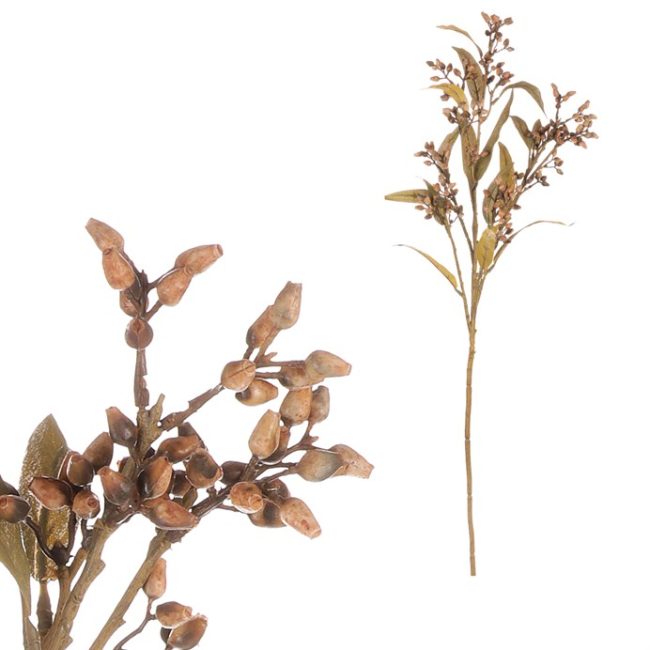 Eukalyptus - umelá vetvička, farba cappuccino