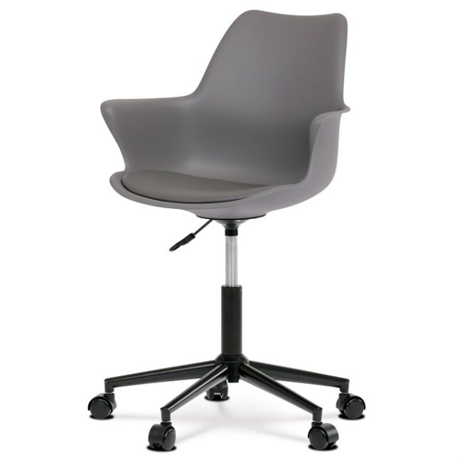 Kancelárska stolička, výškovo nastaviteľná, šedá, plast, KA-J772 GREY
