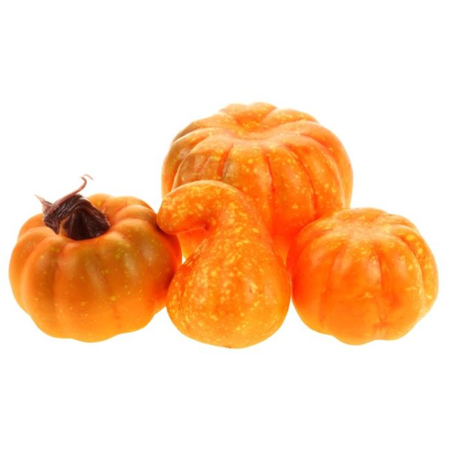 Tekvica umelá - mix tvarov, oranžová, cena za balenie (4 ks)