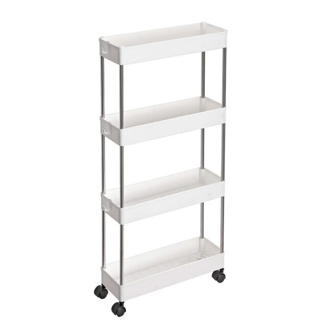 Pojízdný úložný vozík, plast, šedá, APV-E1008 WT