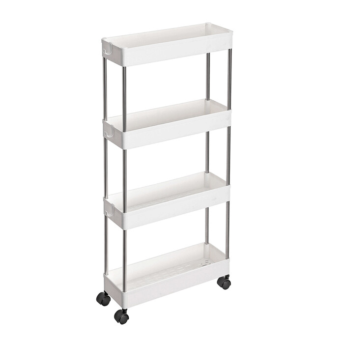 Pojízdný úložný vozík, plast, šedá, APV-E1008 WT