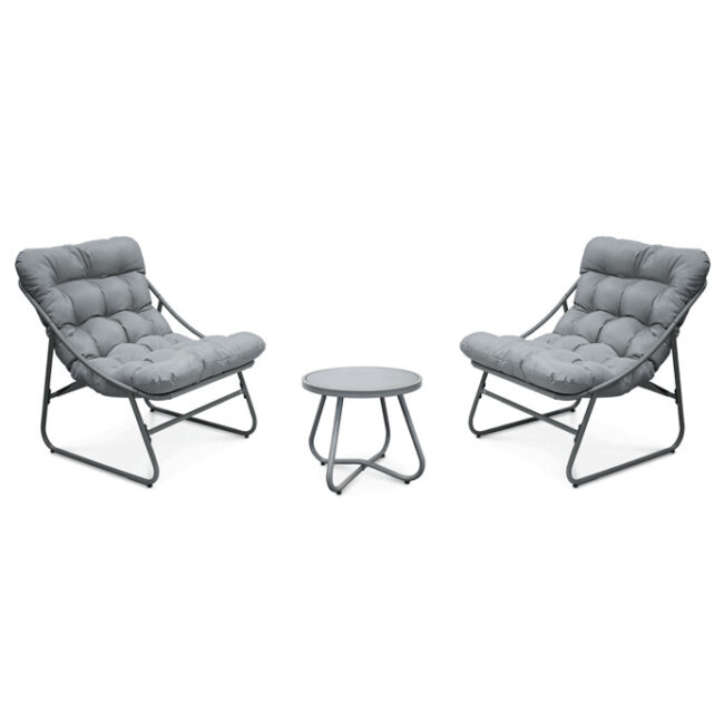 Záhradný set 1+2, látka, šedá, AZS-L1210 GREY