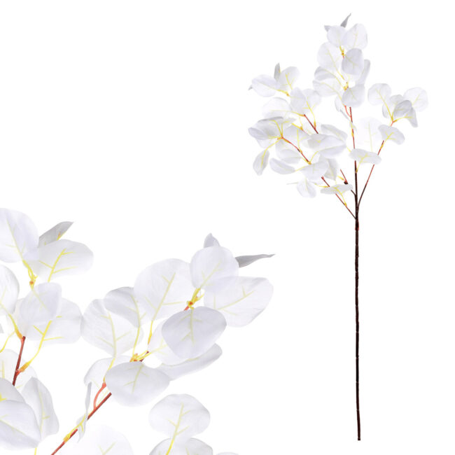 Eukalyptus - umelá vetva, farba biela