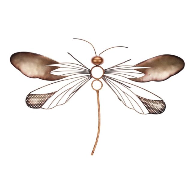 Muška - kovová nástenná dekorácia, farba zlatá