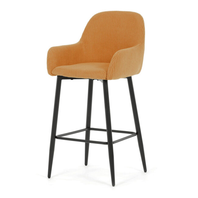 Barová stolička, žltá, látka,AUB-V4009 YEL6