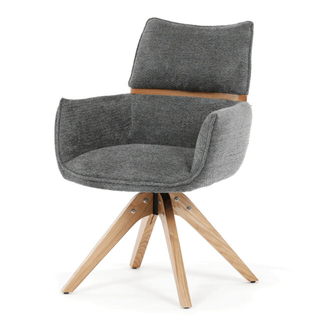 Jedálenská stolička, šedá, látka, DCH-D1348 GREY2