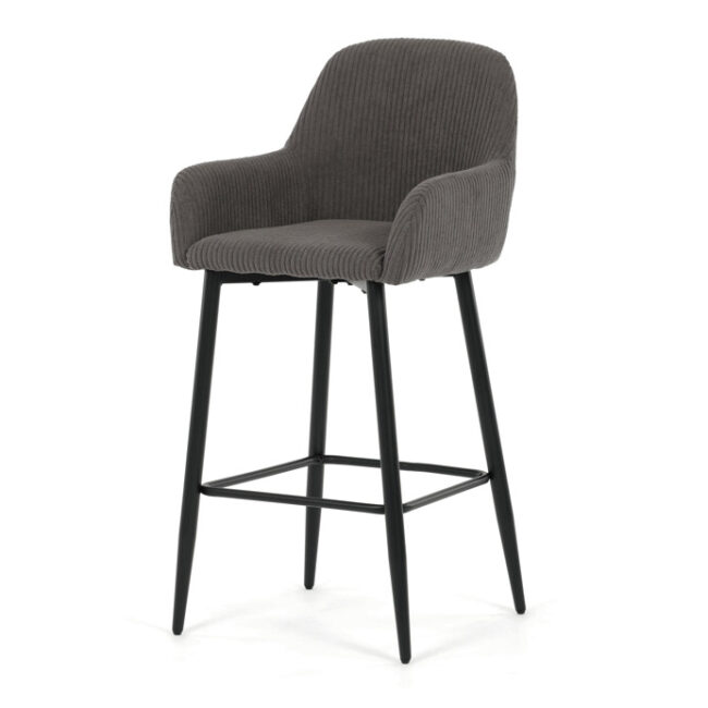 Barová stolička, šedá, látka,AUB-V4009 GREY6