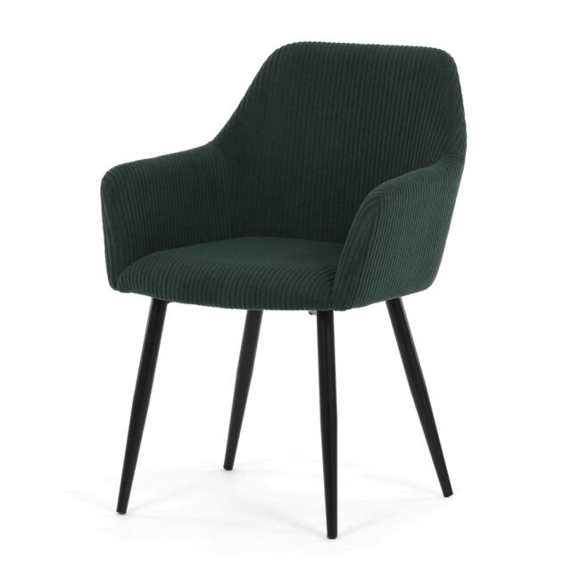 Jedálenská stolička, zelená, menčestrová látka, DCH-V4009 GRN6