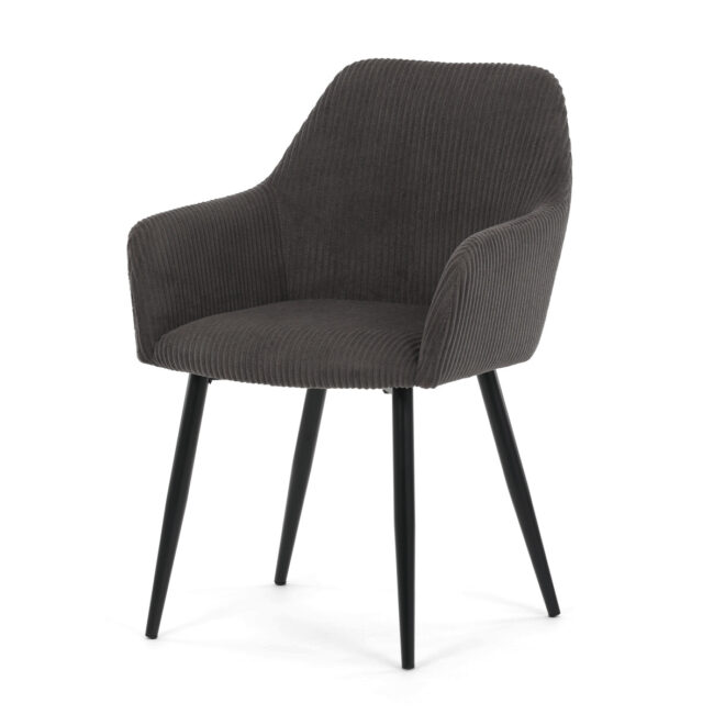 Jedálenská stolička, šedá, menčestrová látka, DCH-V4009 GREY6