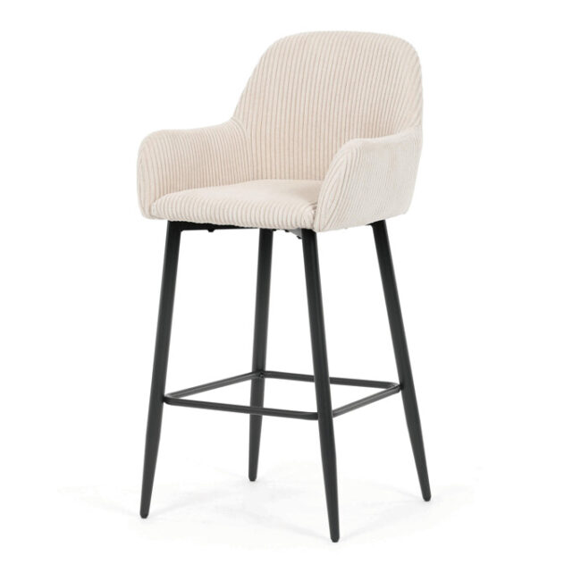 Barová stolička, béžová, látka,AUB-V4009 CRM6